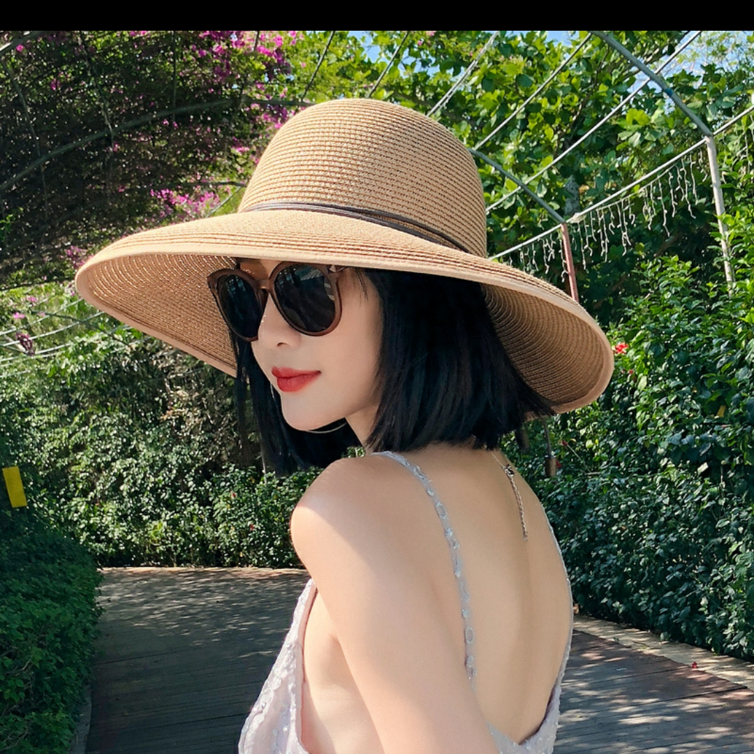 草帽帽子男女通用春夏新款潮流时尚遮阳防晒户外成人帽 b6