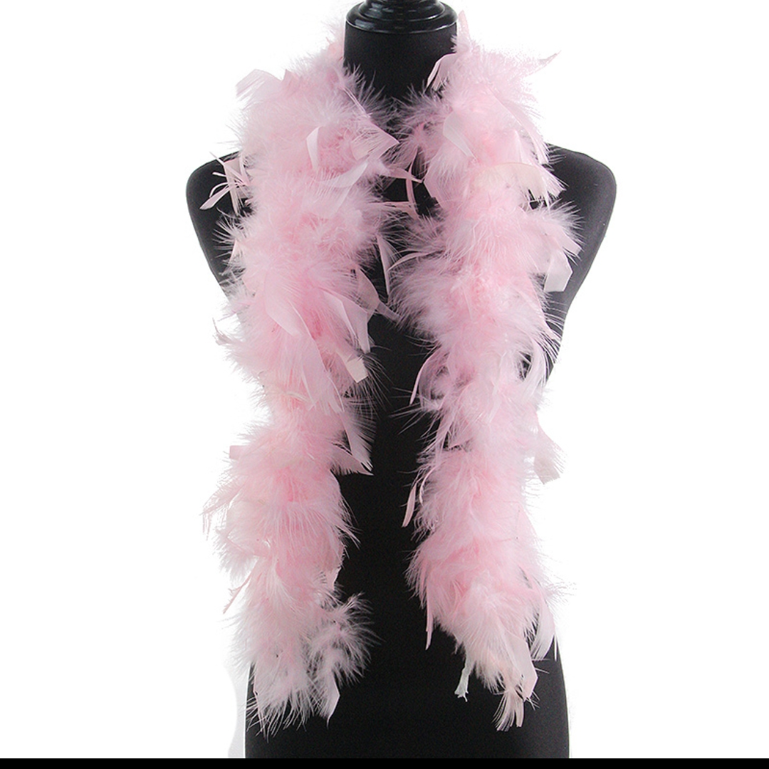 火鸡火片羽毛毛条65克两米浅粉色