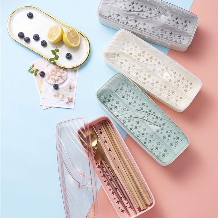 筷子收纳盒家用沥水餐具笼筷子盒带盖防尘厨房筷子筒筷子篓