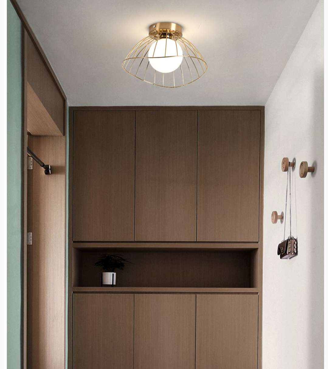 AB030 Ironwork corridor entrance hall spray-painted frosted modern and simple ceiling lamp detail image 2