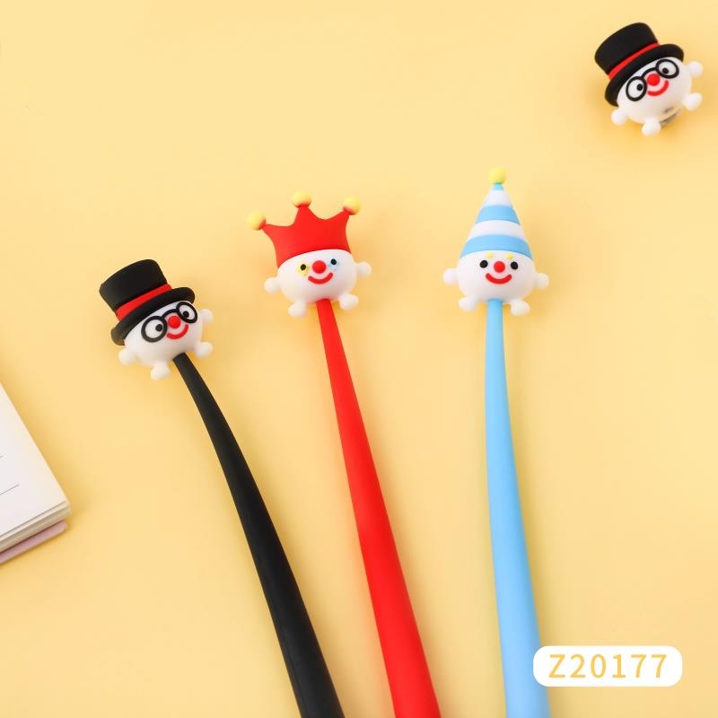 硅胶中性笔 小丑达人卡通造型中性笔 硅胶创意造型中性笔  卡通动漫造型中性笔 软胶中性笔详情图4