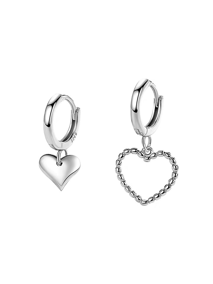 Asymmetrical heart-shaped ear buckles, retro and unique, long super flash zircon, ethnic style, versatile, tassel, seven-color earrings, copper earrings, Yiwu zircon details Picture