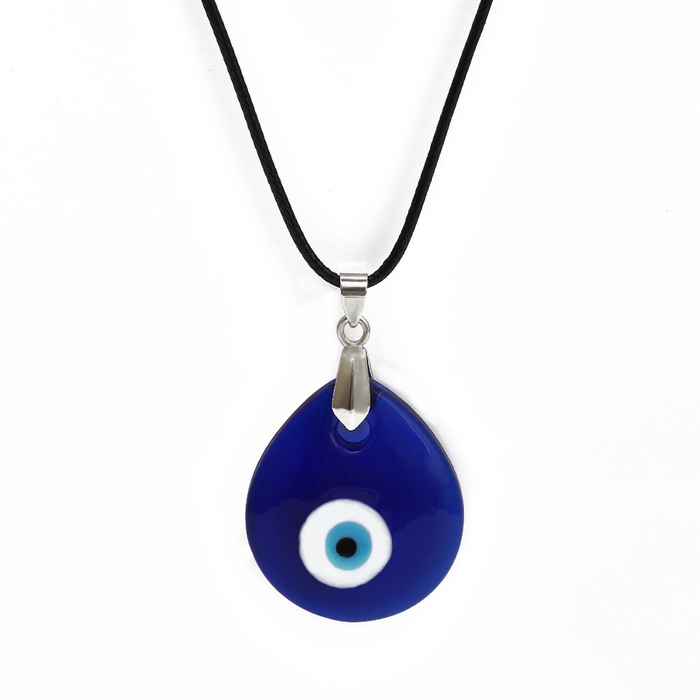 Blue Evil Eye Turkish Blue Eye Pendant Necklace Amazon Leather Rope Glass Necklace Hao Hao 41500723043958846 details Picture