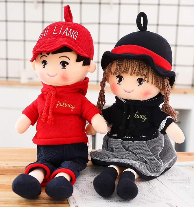 Qixi Festival Valentine's Day gifts: Couple dolls, plush toys, and wedding bed dolls for boys and girls detail image 3