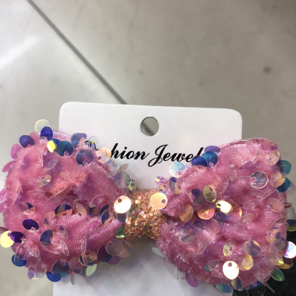 Sequined bow tie 1 Stylish autumn and winter plush flower duckbill clip New forest style