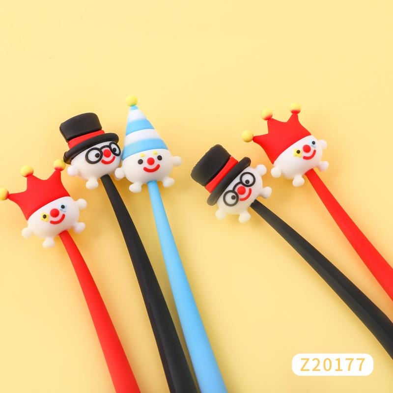 硅胶中性笔 小丑达人卡通造型中性笔 硅胶创意造型中性笔  卡通动漫造型中性笔 软胶中性笔详情图6