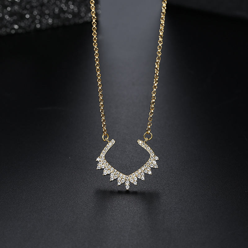 Micro-inset zircon necklace A Gothic wind necklace telescopic adjustable necklace manufacturers direct sales thumbnail