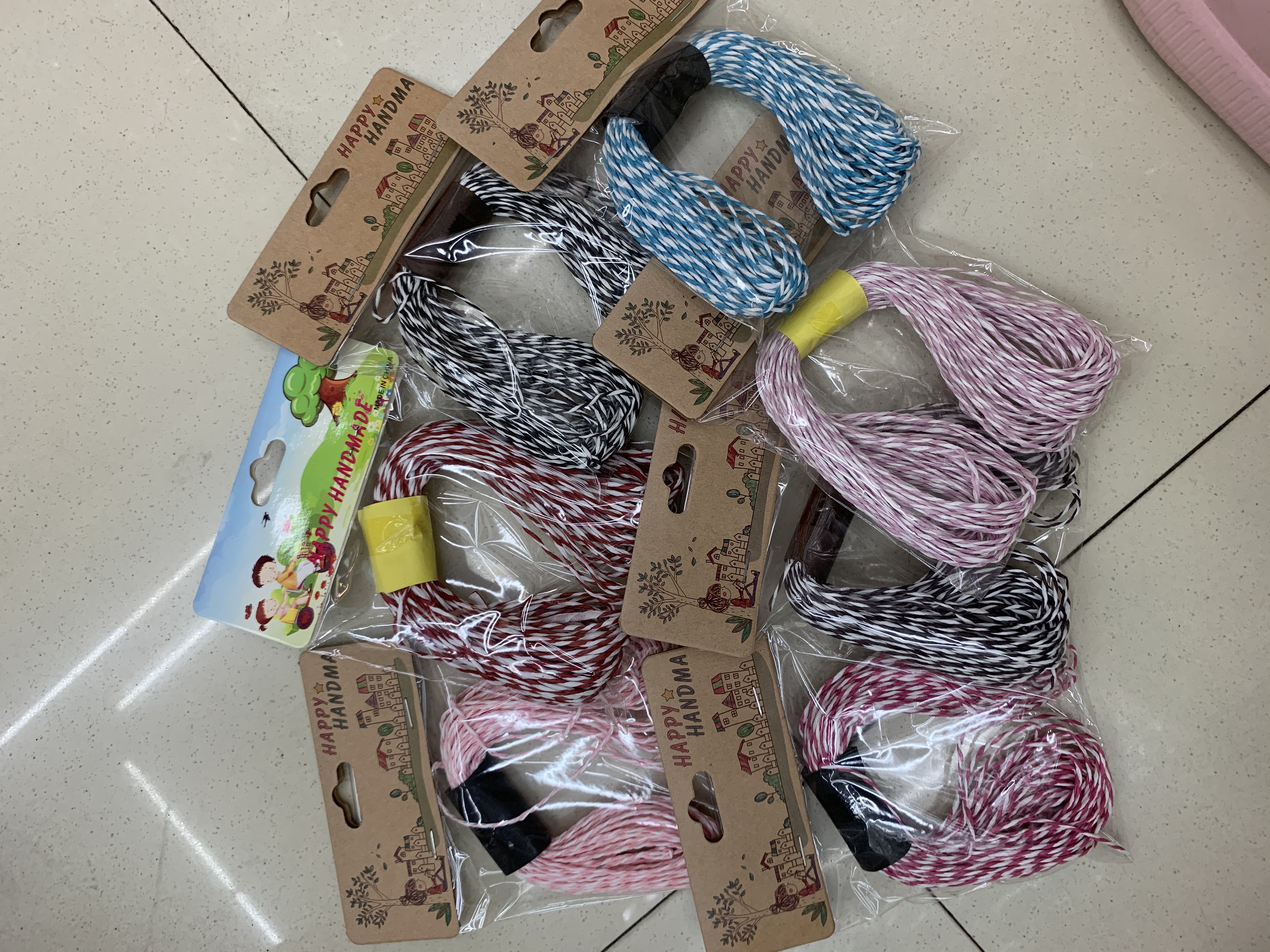 30米幼儿园小朋友手工艺纸绳双色，蓝色+白色详情6