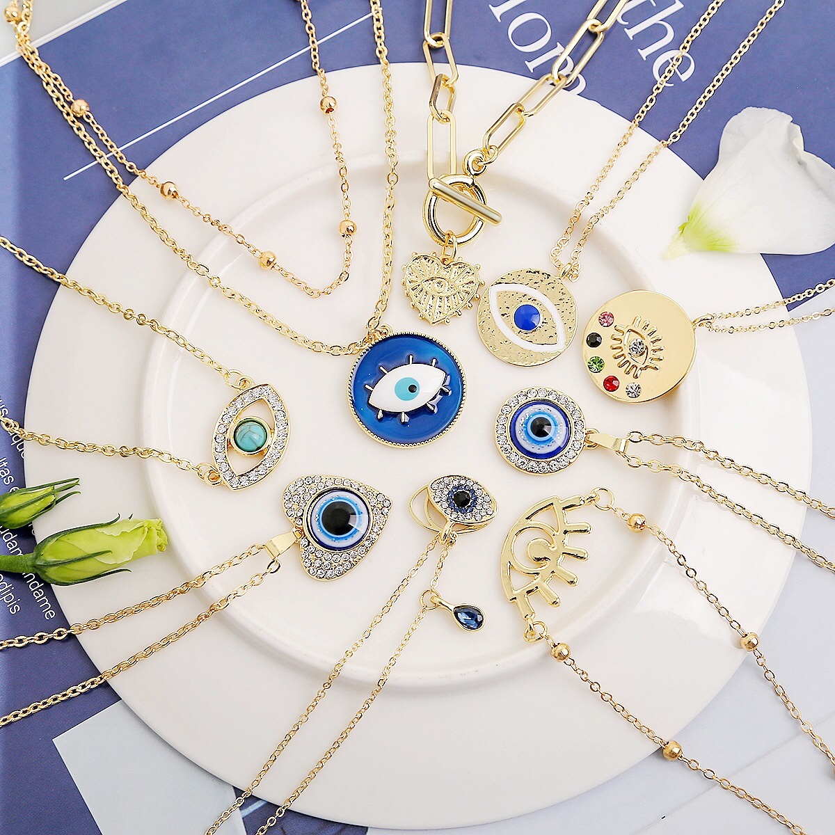 Cross-border bestseller on Amazon: Angel Eye Pendant Necklace from Europe and America, multi-layer Devil Eye necklace on Instagram, Hao Hao 41500723035218058