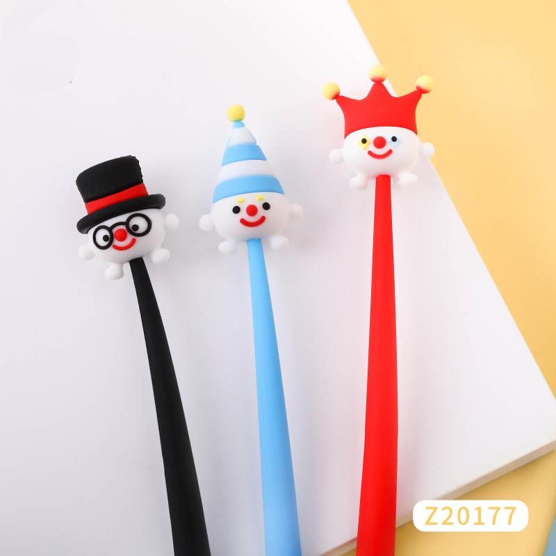 硅胶中性笔 小丑达人卡通造型中性笔 硅胶创意造型中性笔  卡通动漫造型中性笔 软胶中性笔详情图1