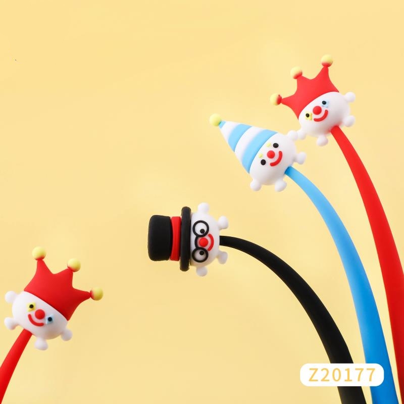 硅胶中性笔 小丑达人卡通造型中性笔 硅胶创意造型中性笔  卡通动漫造型中性笔 软胶中性笔详情图2