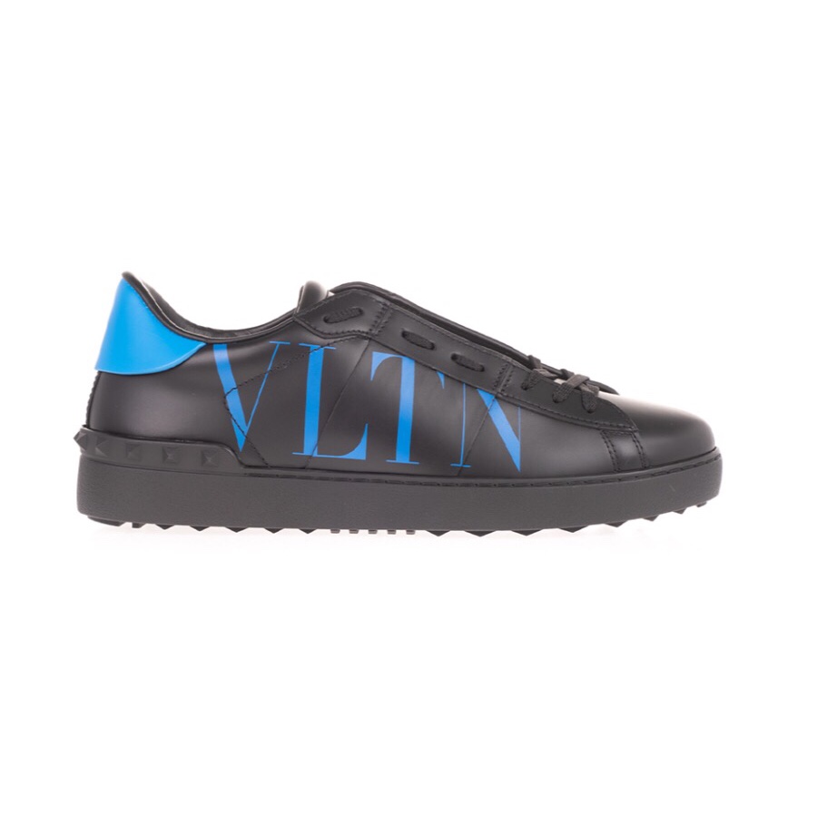 Valentino 男士 黑色拼色徽标休闲运动鞋40.5 图