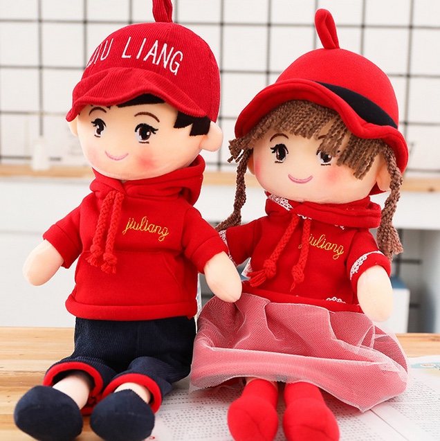 Qixi Festival Valentine's Day gifts: Couple dolls, plush toys, and wedding bed dolls for boys and girls
