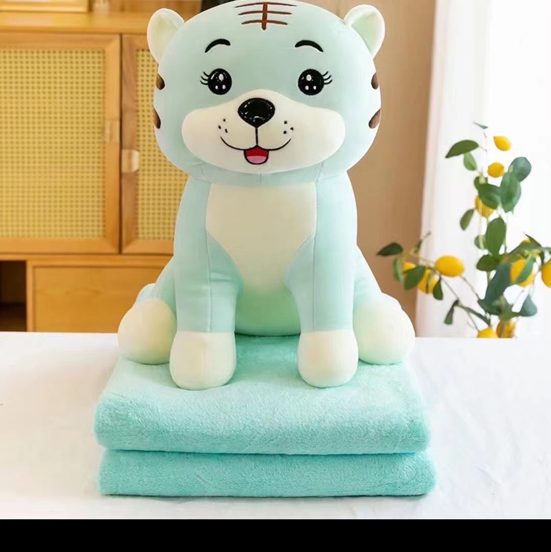 毛绒玩具羽绒棉老虎空调被外贸原单