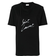 Saint Laurent 女士 黑色徽标T恤 XS S M L XL码  