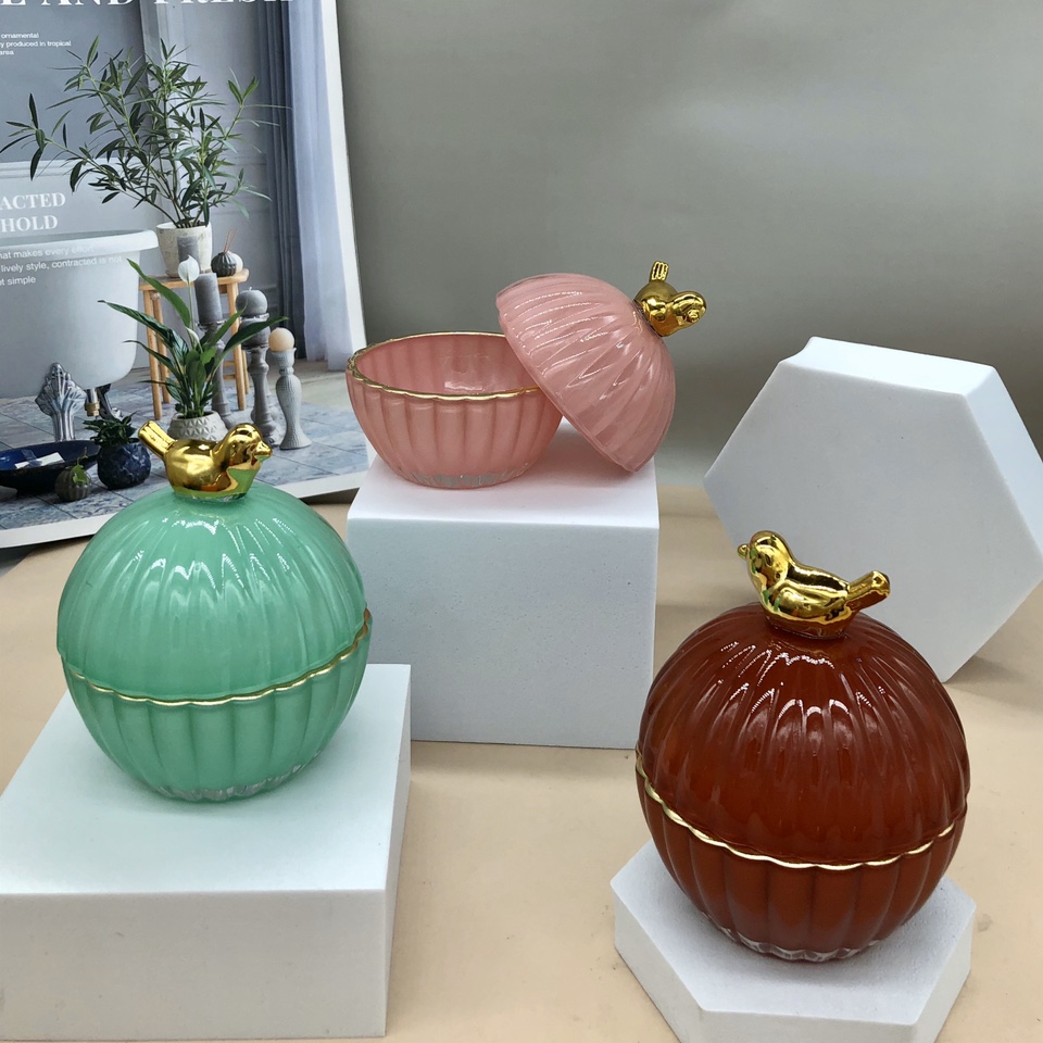 New Nordic simple glass storage jar Aromatherapy candle jar