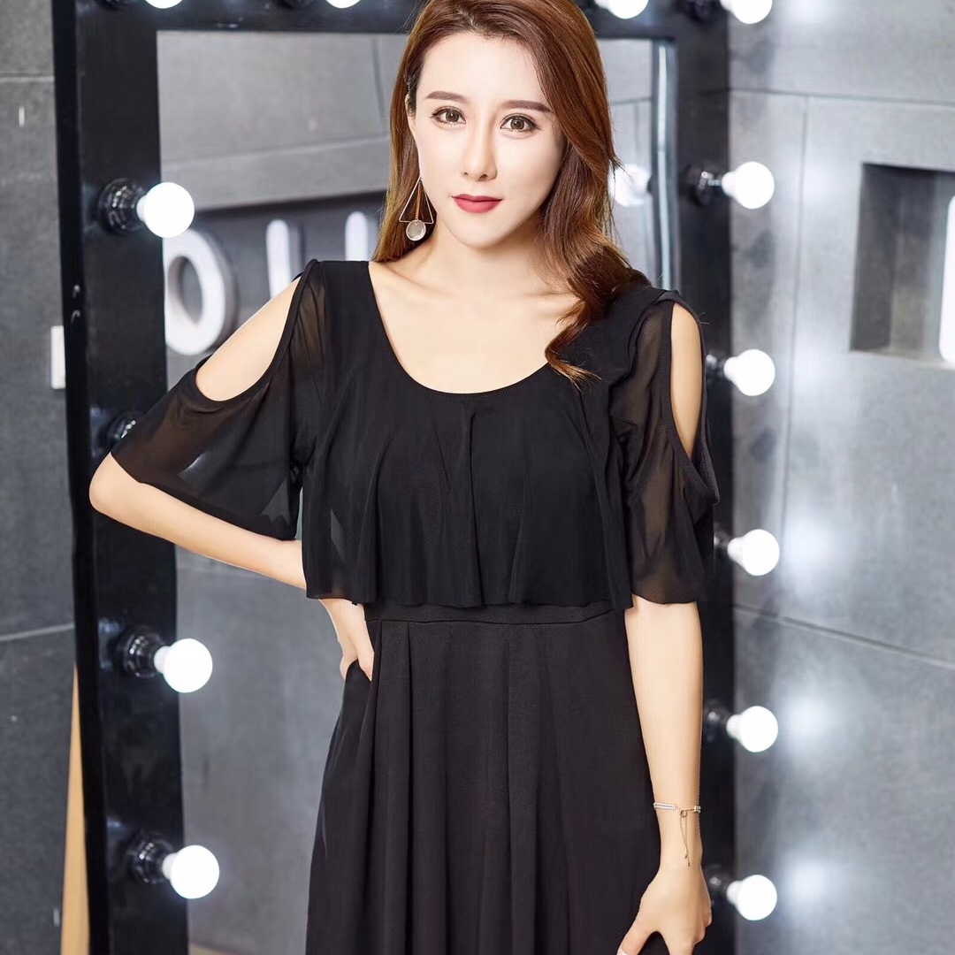 Swimsuit Female One-Piece Conservative Skirt Large Size Belly Cover Thin Bathing Hot Spring Fairy Fan Ins Wind Swimsuit 88042