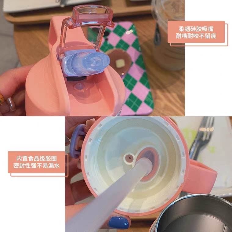 Creative Simple Sports Insulated Kettle Student Adult Portable Water Cup Office Cup High Appearance Level High Temperature Resistant Cup 17 details Picture