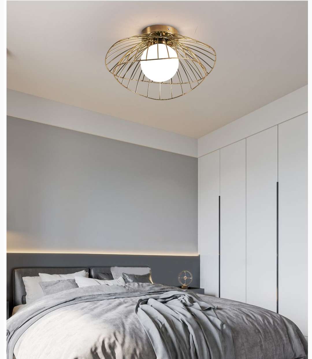 AB030 Ironwork corridor entrance hall spray-painted frosted modern and simple ceiling lamp detail image 6