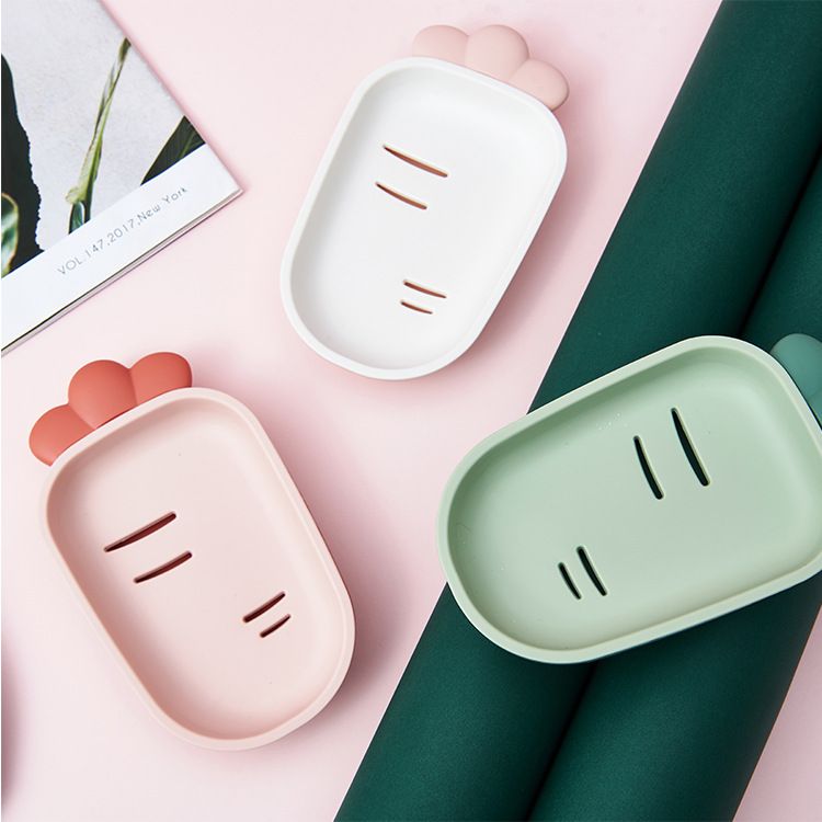 萝卜简约沥水皂盒创意香皂盒可爱肥皂盒架沥水卫生间收纳盒置物架皂盒