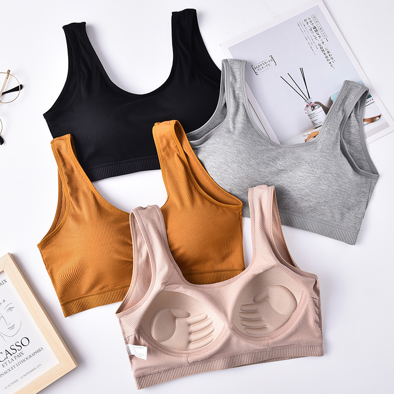 美背吊带背心式文胸无钢圈U型内搭抹胸内衣女夏季一体式无痕薄款17