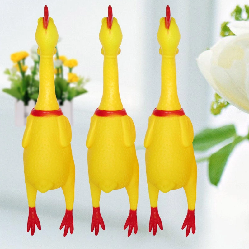 Factory direct sales of silicone pet toys, stress-relieving magic weapon, screaming pet toy chicken detail image 3