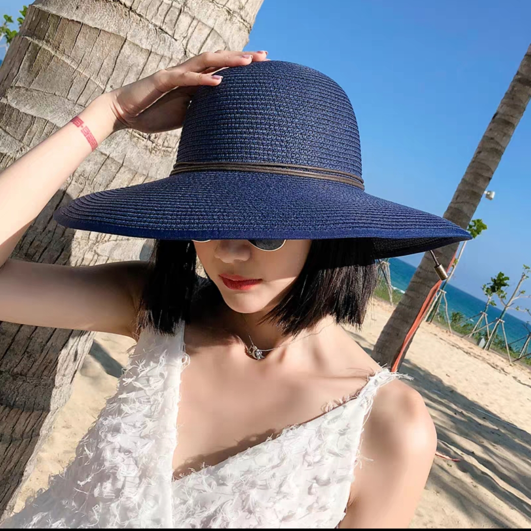 草帽帽子男女通用春夏新款潮流时尚遮阳防晒户外成人帽 b5