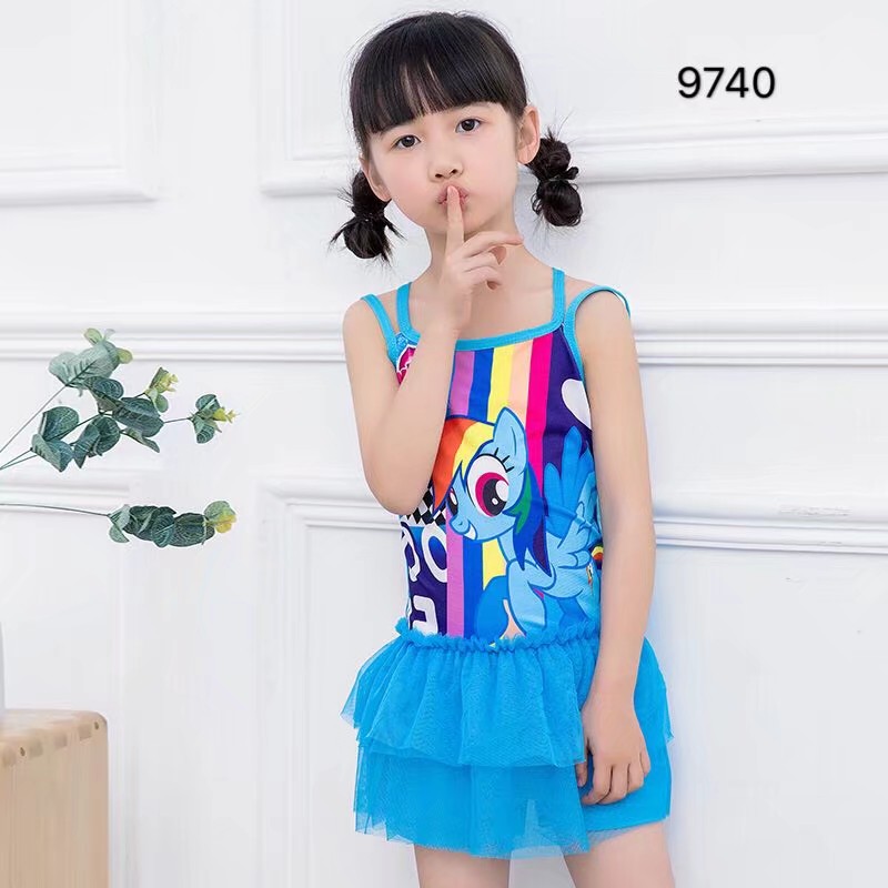 Children's Swimsuit Straps Digital Printed Cartoon Princess Swimsuit Soak In Hot Springs