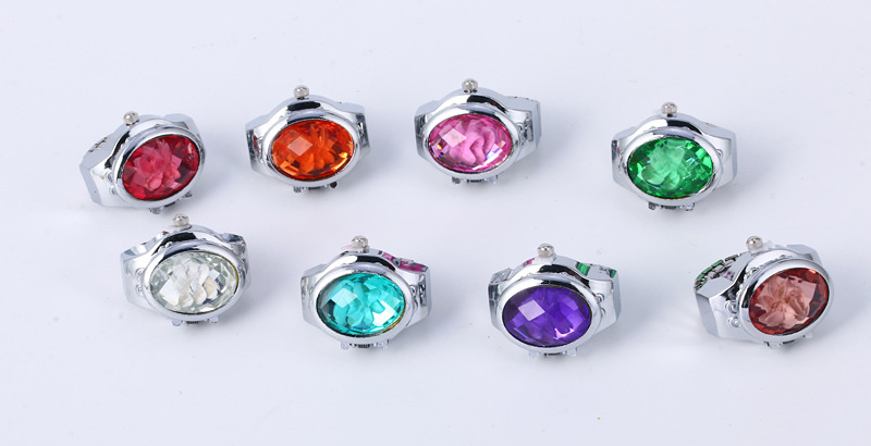 厂家供应珍珠戒指表女款学生礼品指环表合金翻盖戒指手表男详情图1