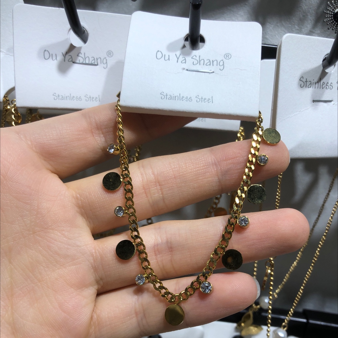 小圆片带钻手链