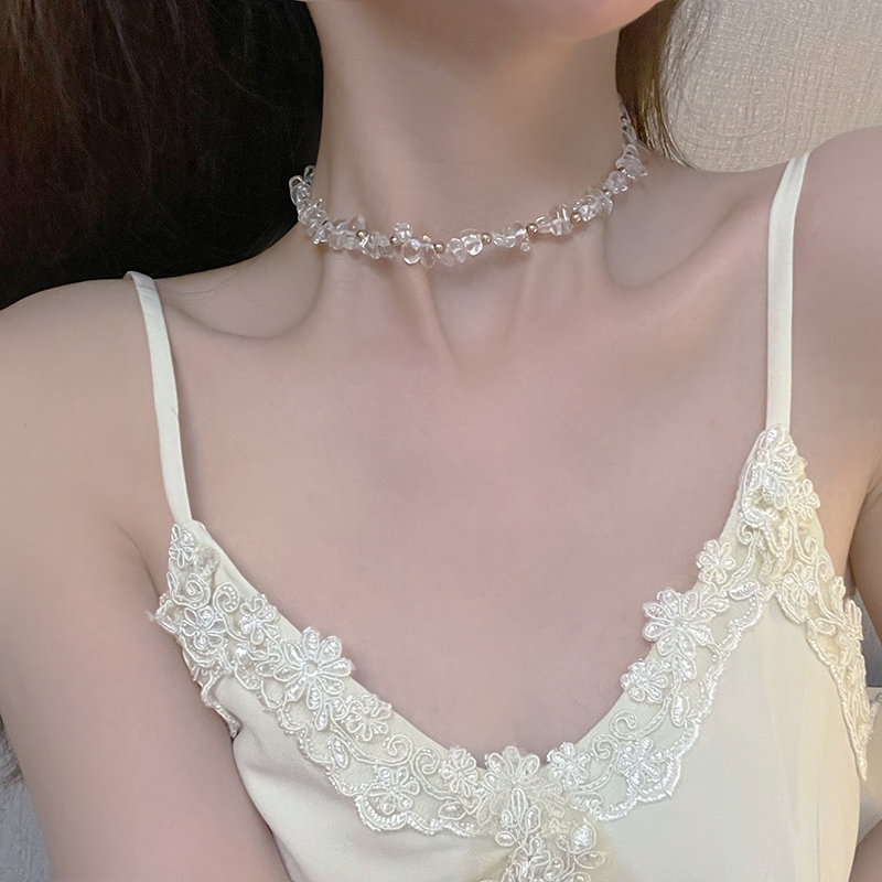 琉璃项链女2021年新款小众百搭设计感高级夏季锁骨简约配饰