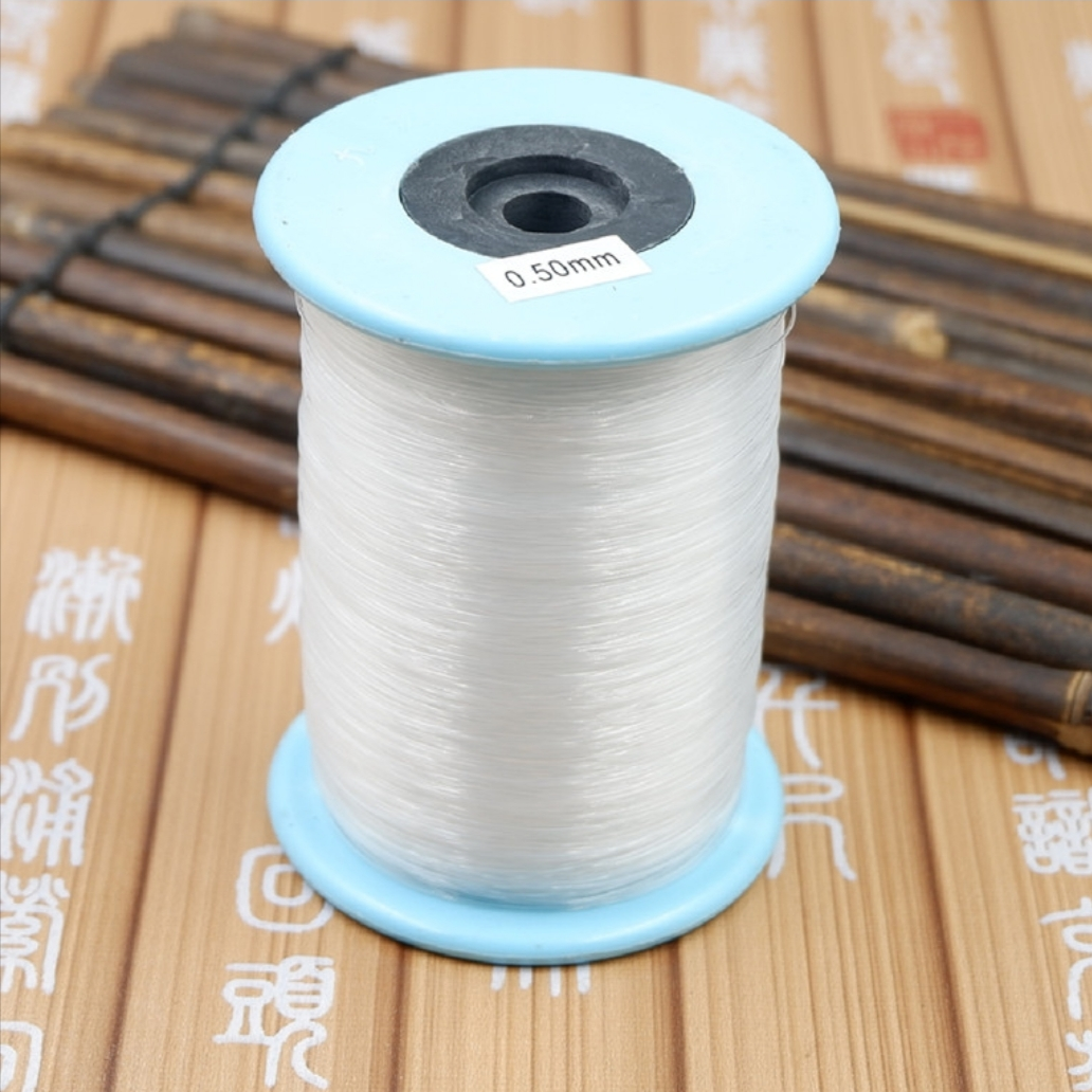 Large roll 0.5mm non-stretch fishing line wrapped ring line Transparent fish silk line DIY hand-woven paper towel box beaded fish