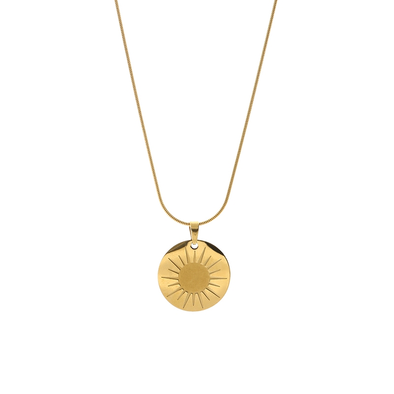 Decorative necklace 2021 new geometric square pendant cold style simple clavicle chain women's neck jewelry round brand Sun necklace 55