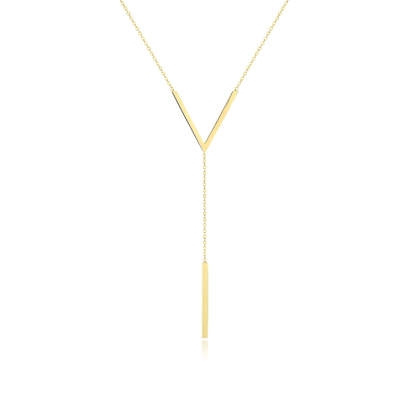 Decorative necklace 2021 new geometric square pendant cold style simple collarbone chain women's neck jewelry V under hanging long necklace 72