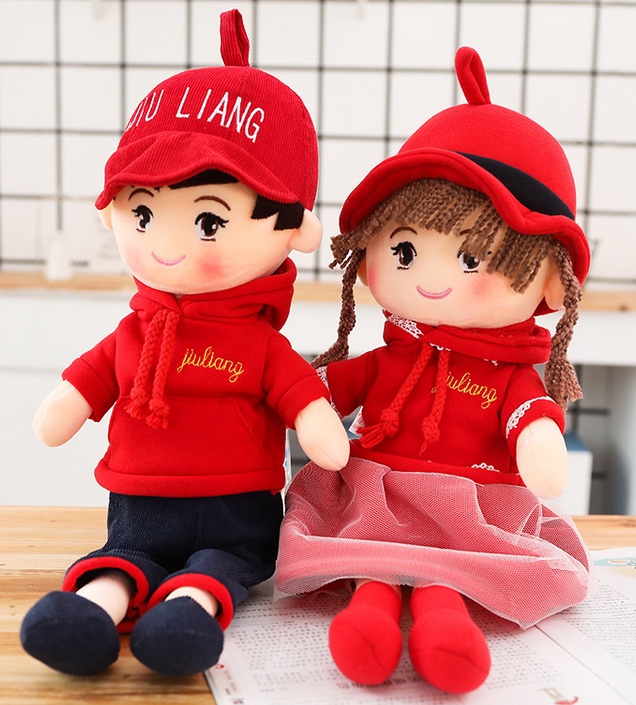 Qixi Festival Valentine's Day gifts: Couple dolls, plush toys, and wedding bed dolls for boys and girls detail image 1