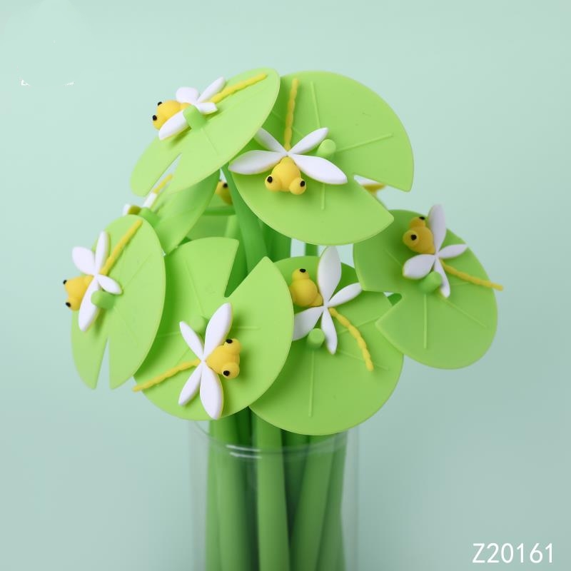 硅胶中性笔 荷塘蜻蜓硅胶创意中性笔 卡通头像造型中性笔 动漫头像造型中性笔详情图8