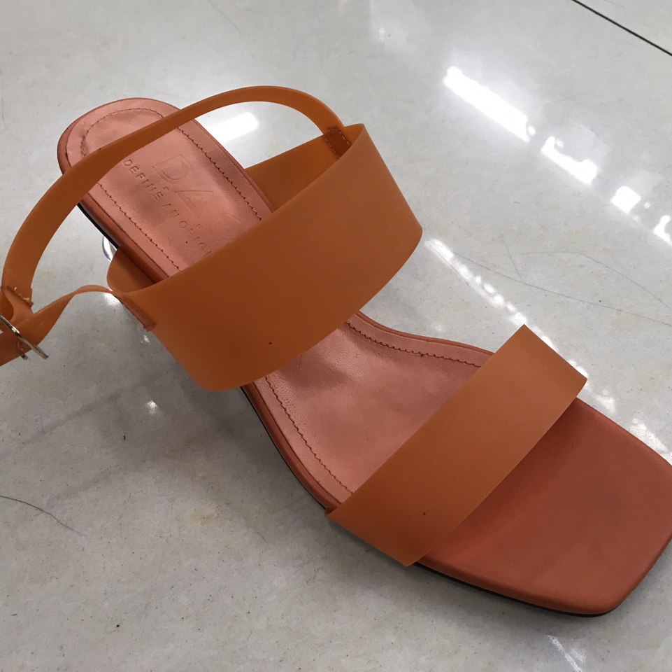 Orange crystal shoes