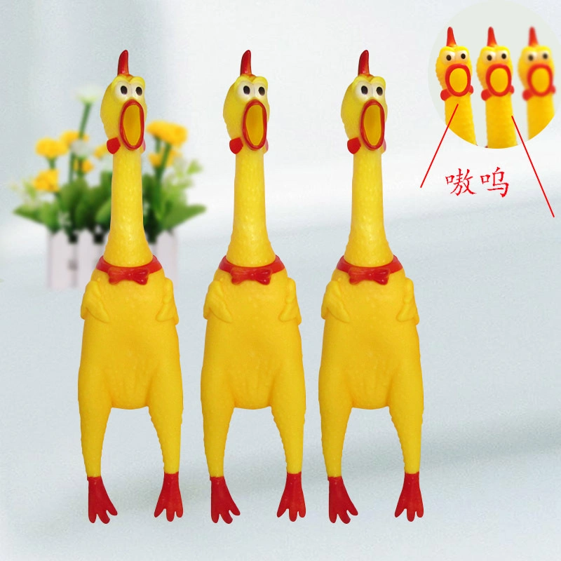 Factory direct sales of silicone pet toys, stress-relieving magic weapon, screaming pet toy chicken detail image 2