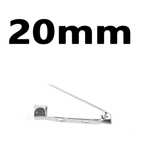 20mm一字简针，胸针，铁别针别针1000个1包diy胸针材料 安全扣胸针保险扣胸针 托胸花胸针不锈钢锁扣胸针托图