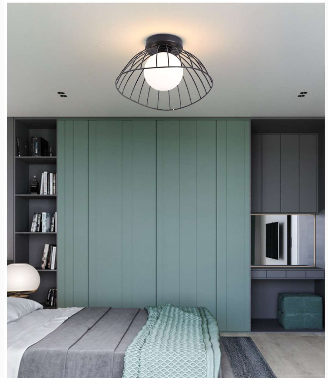 AB030 Ironwork corridor entrance hall spray-painted frosted modern and simple ceiling lamp Application Scenario