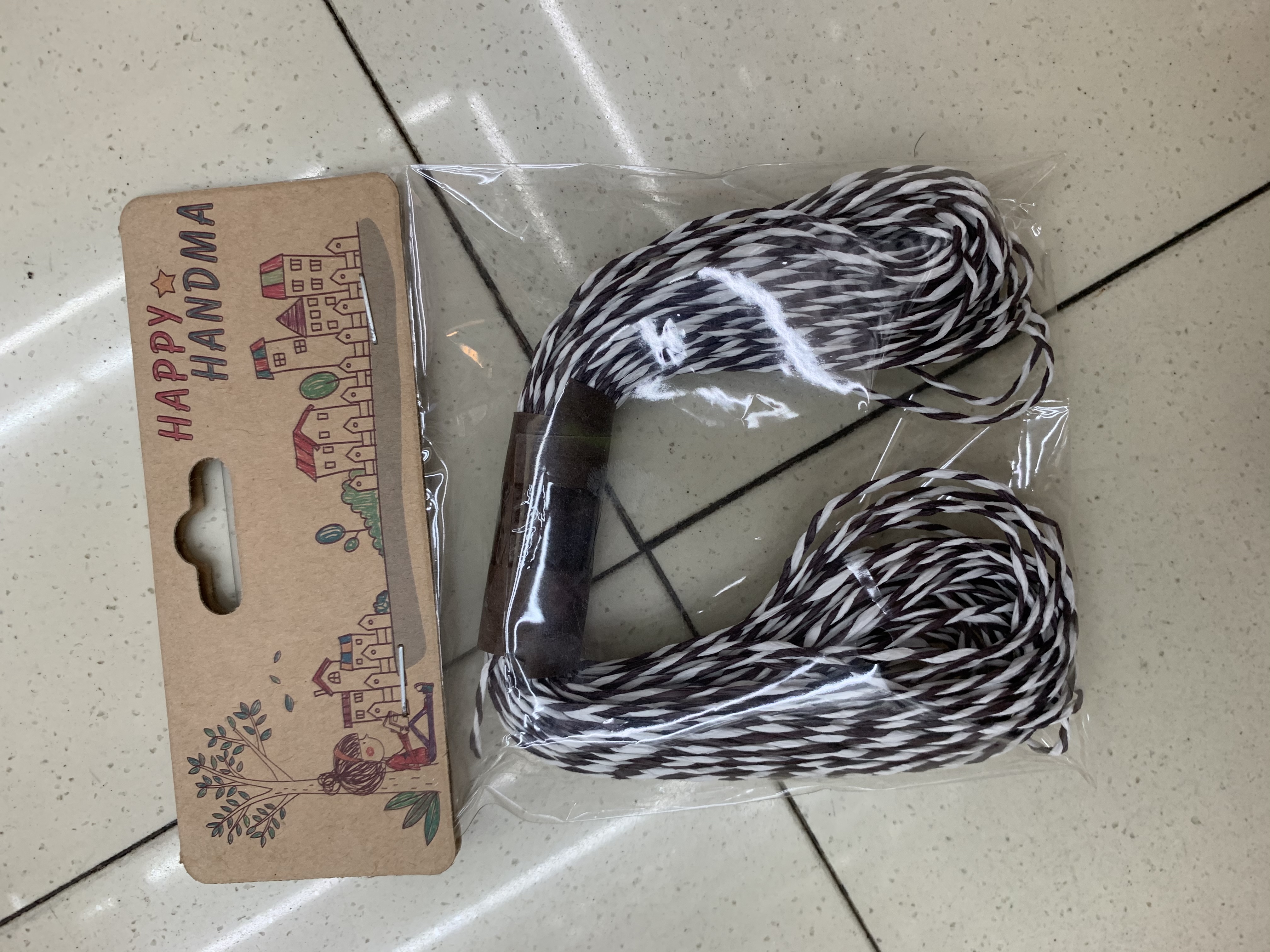 30米幼儿园小朋友手工艺纸绳双色白色+橘色详情5