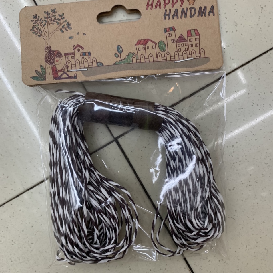 30米幼儿园小朋友手工艺双色纸绳白色+黑色