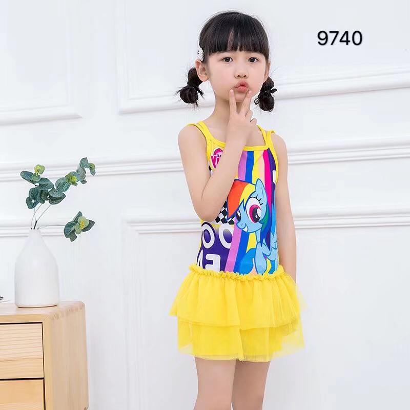 Children's Swimsuit Straps Digital Printed Cartoon Princess Swimsuit One-Piece