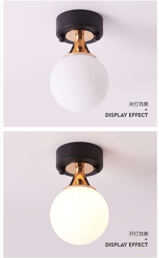 铁艺玻璃走廊过道玄关楼梯拐角衣帽间喷漆磨砂现代简约吸顶灯88096详情图3