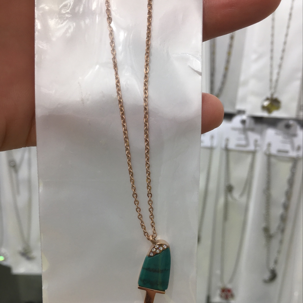 Ice cream stainless steel necklace pendant source manufacturers Tiktok fast hand live preferred.