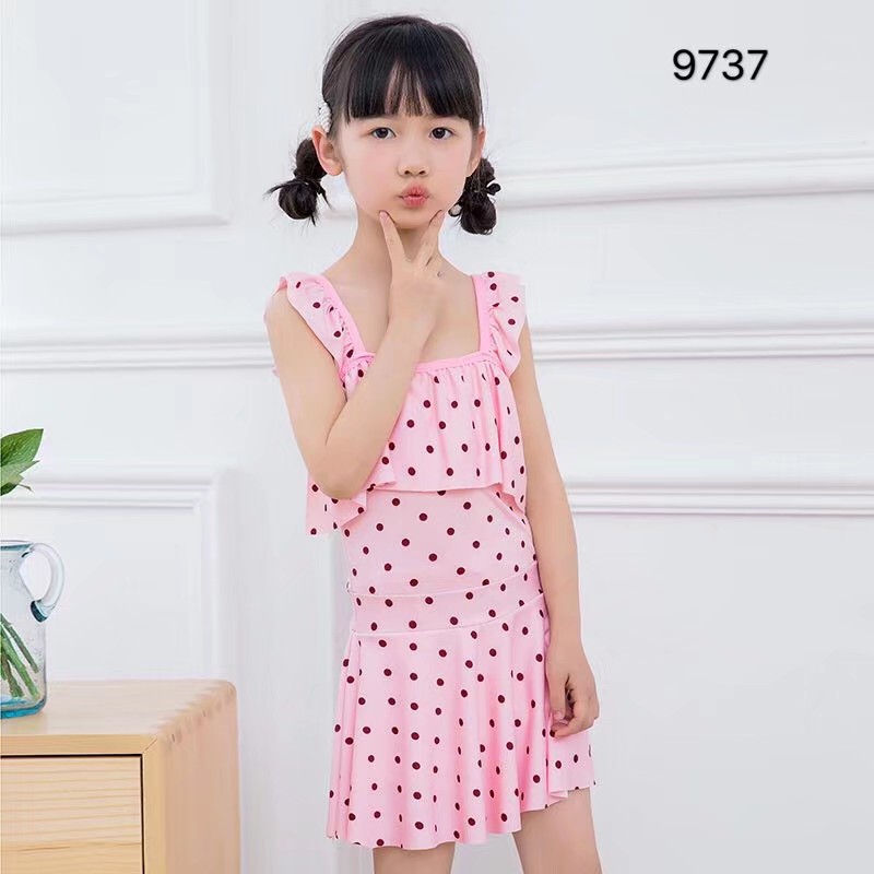 可爱连体圆点儿童游泳衣女童泳装详情图3