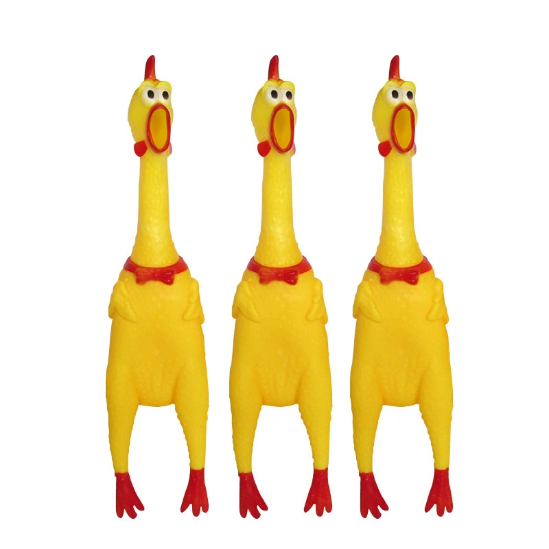 Factory direct sales of silicone pet toys, stress-relieving magic weapon, screaming pet toy chicken detail image 1
