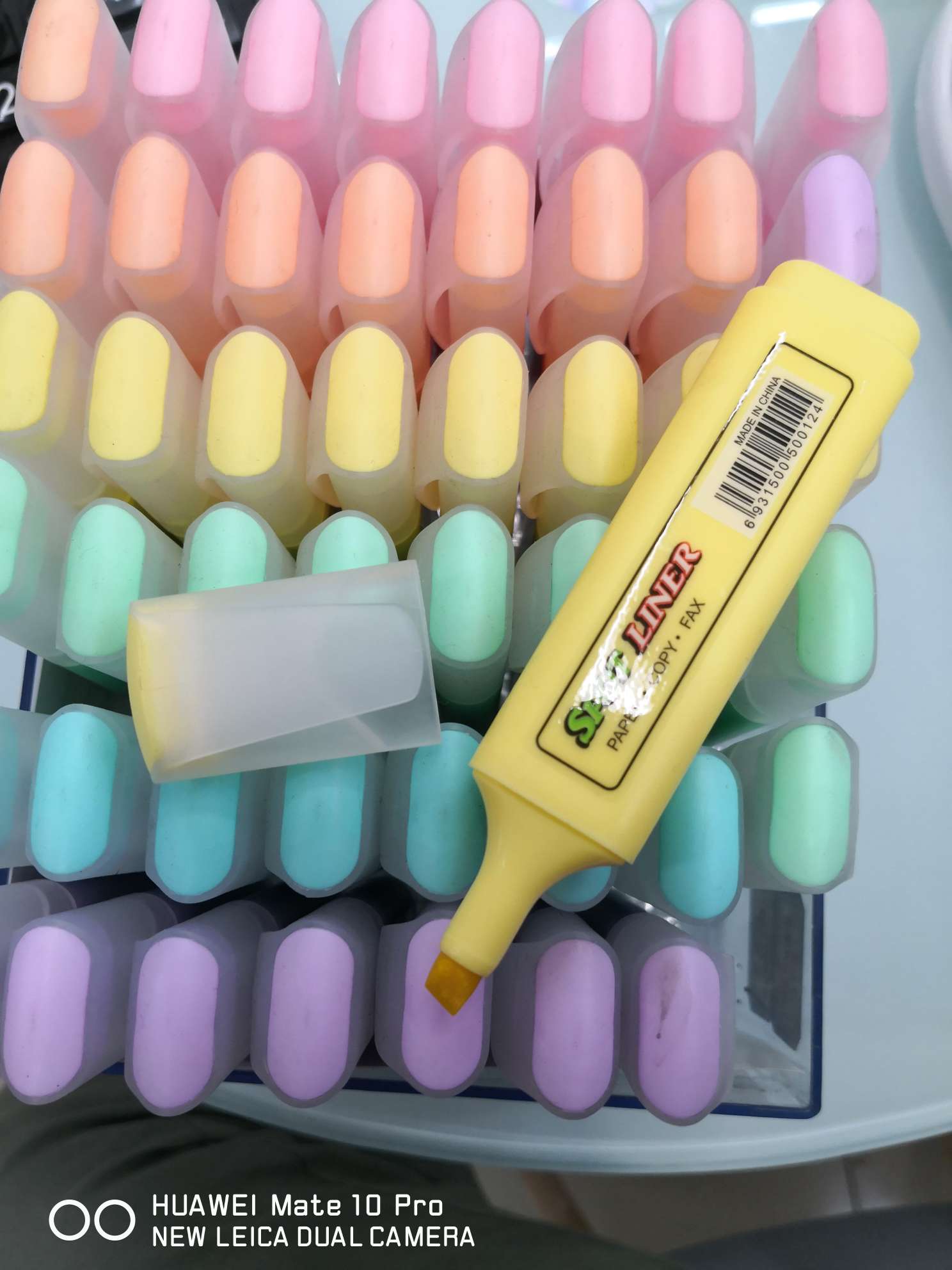 Yiwu Boyang Pen and Ink Products Store F-6608-48pcs plastic box packaged highlighters Specification image