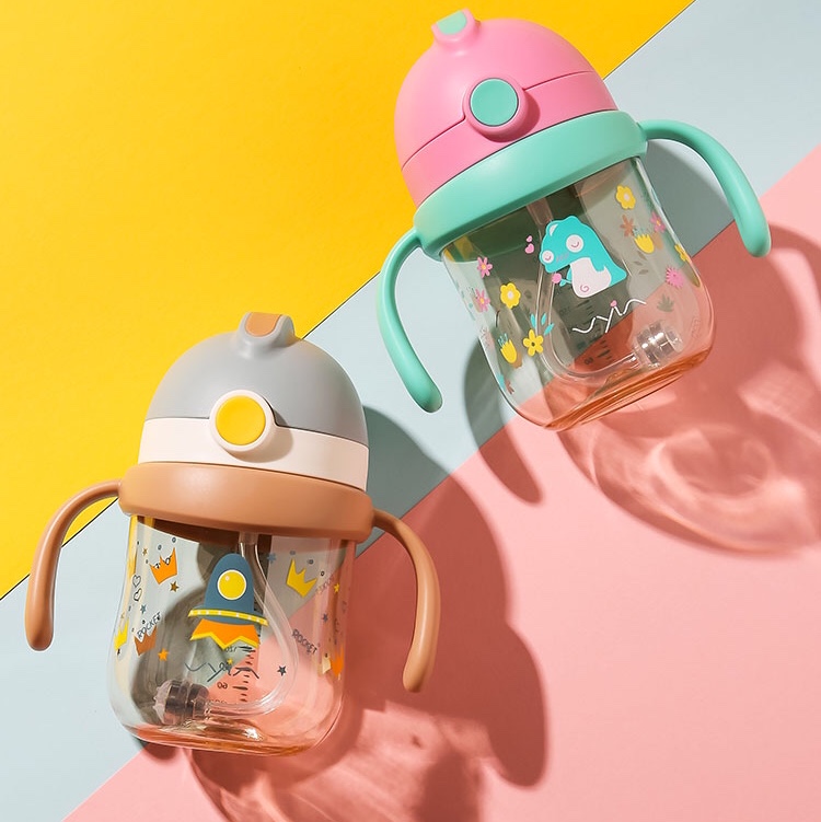 儿童外出便携防漏水PPSU式吸管式奶瓶学饮杯UXB-260