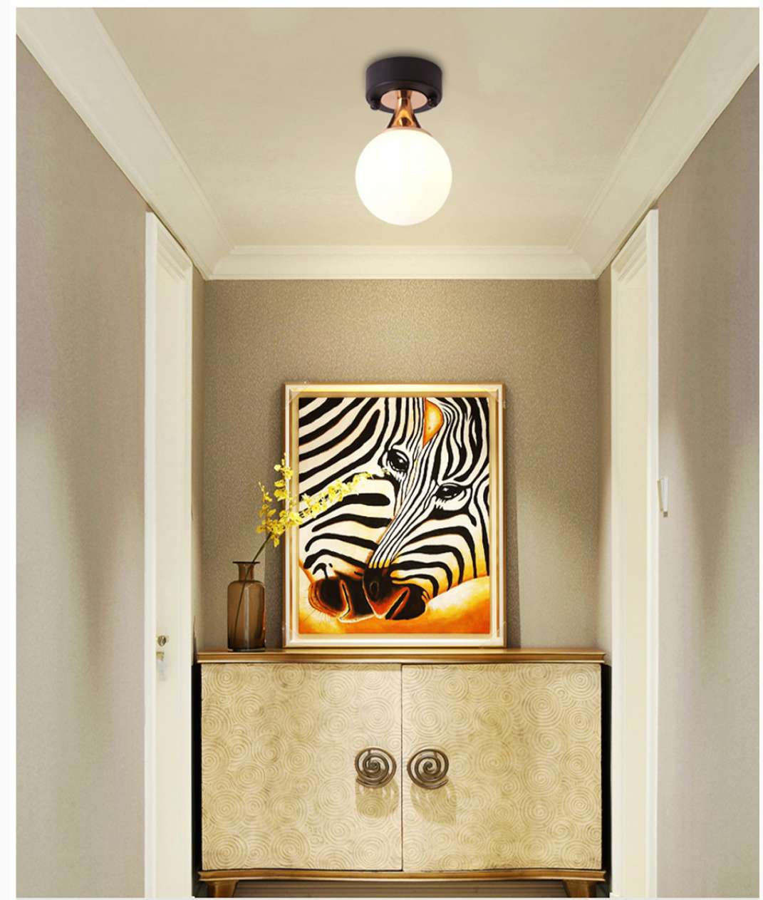 铁艺玻璃走廊过道玄关楼梯拐角衣帽间喷漆磨砂现代简约吸顶灯88096详情图4